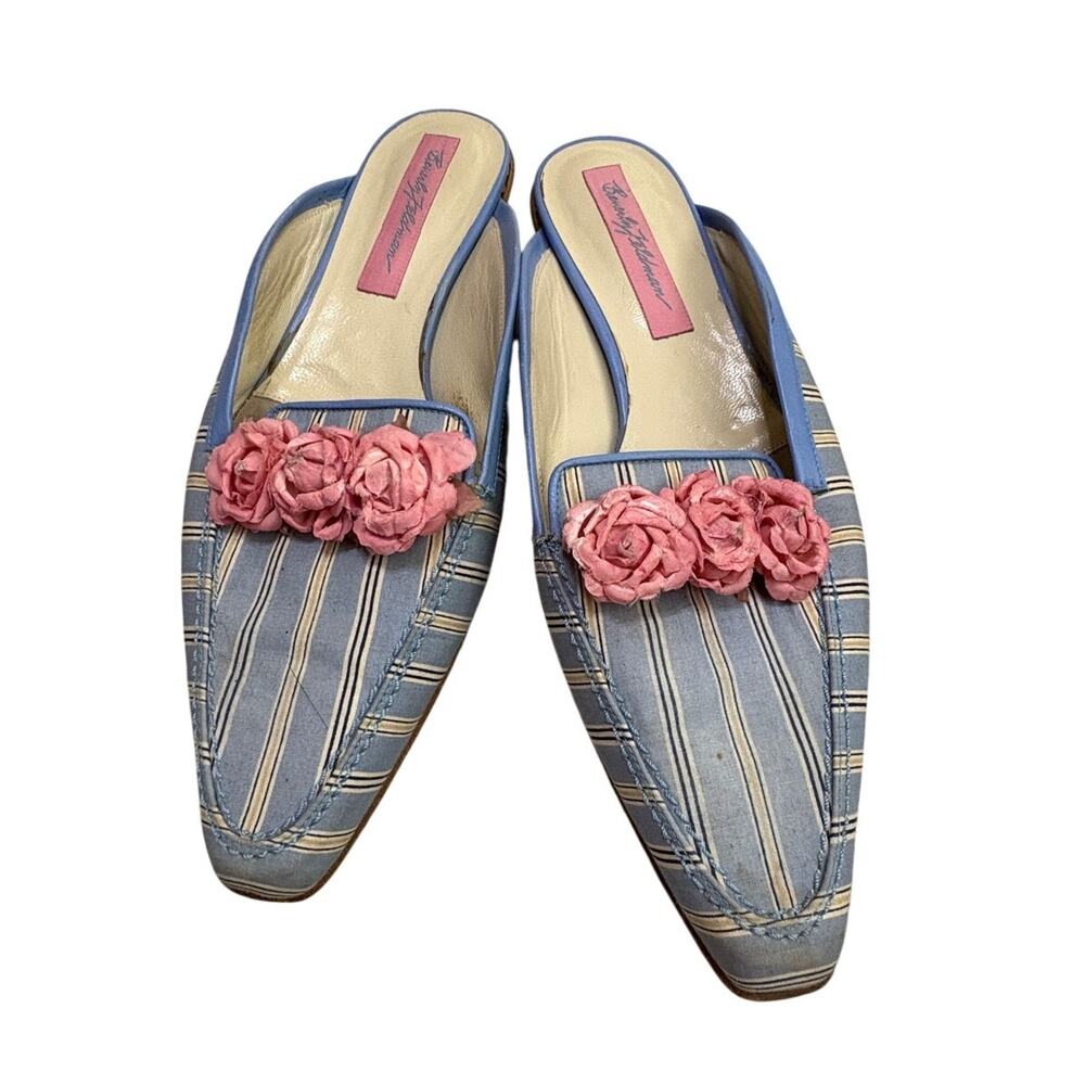 Vintage Beverly Feldman Rosette Pointed Toe Mules Size 7